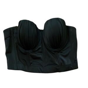 French Kiss Black Strapless Bustier Corset Womens Size Large Underwire Padded